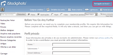 Português ou Inglês?
