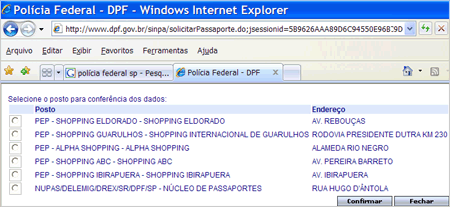 Escolhendo o posto sem saber a data