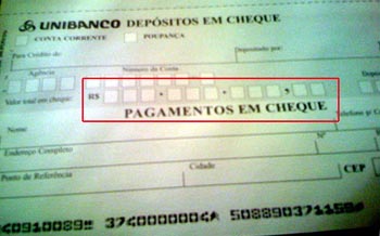 formulário para depósito