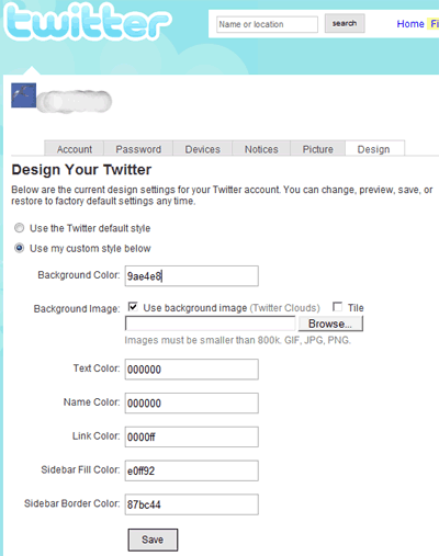 twitter para designers