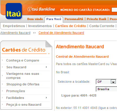 itaucard atendimento