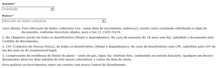 Tela de alterar dados do site Medial